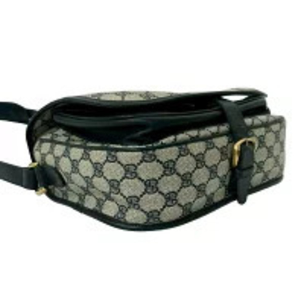 GUCCI Sherry Horsebit Leather Shoulder Bag Navy Blue - Picture 7 of 10